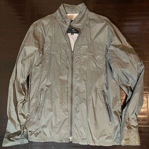 RVCA Gray Lightweight Jacket with Full Zip and Standing Collar